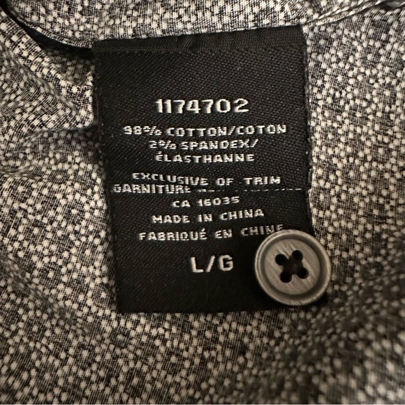 Ike Behar Men’s Black White Short Sleeve Shirt Large - Picture 9 of 9